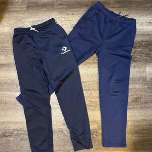 2 Pairs Boys Navy Blue Athletic Pants - Converse & Old Navy - size 10/12